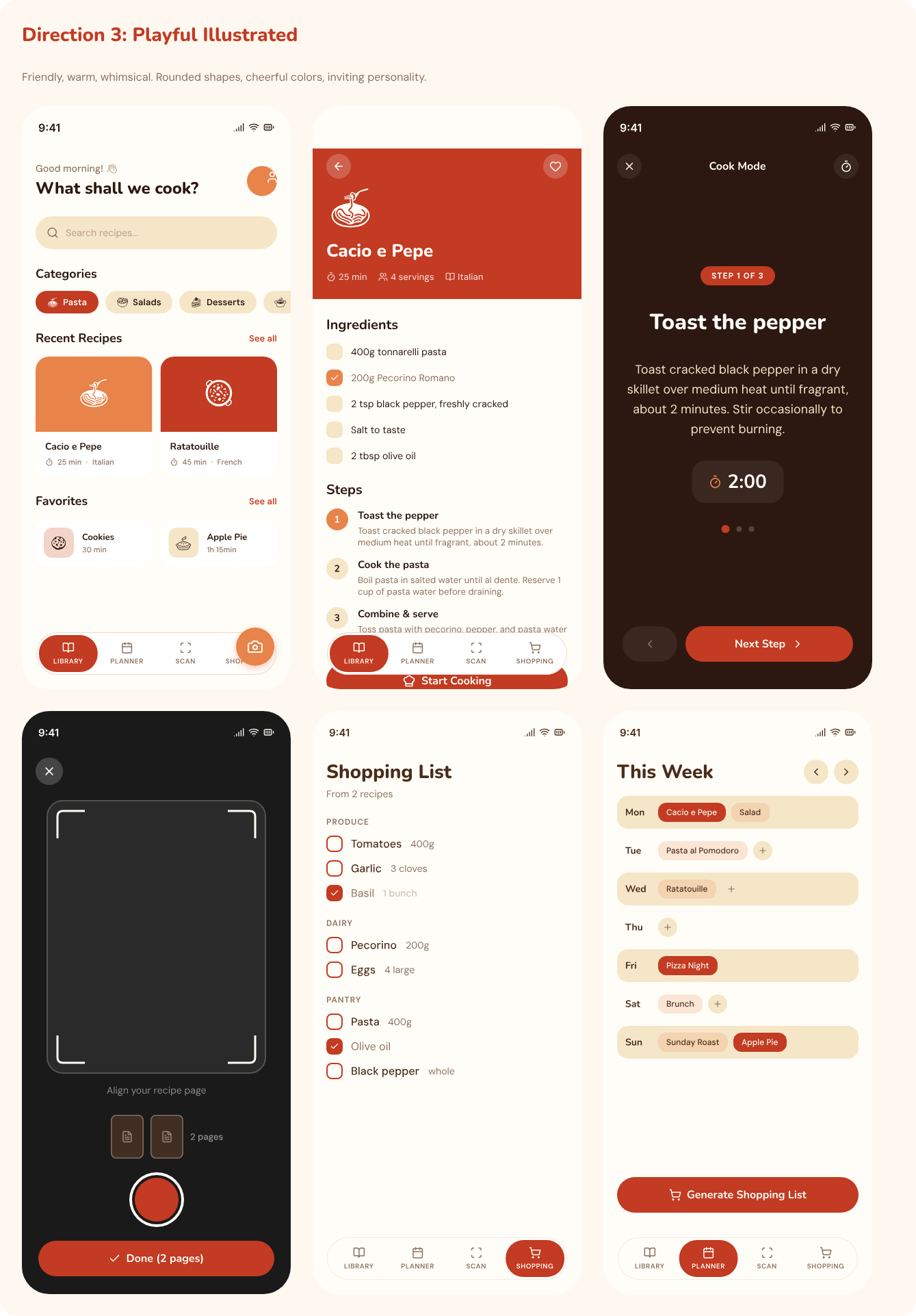 Playful Illustrated moodboard