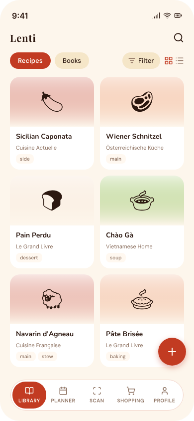 Lenti screen, Library